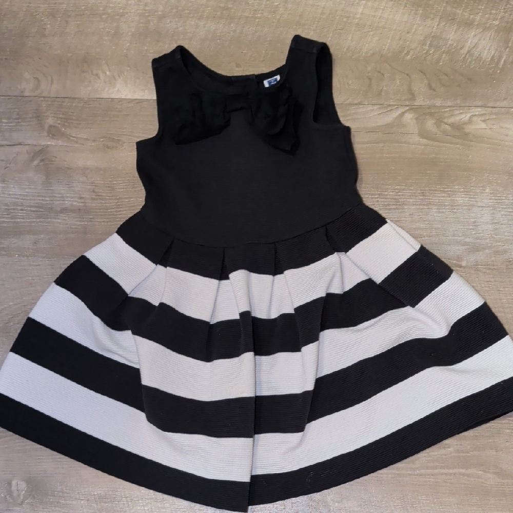 Janie and Jack Black and White Striped Dress